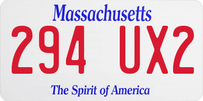 MA license plate 294UX2