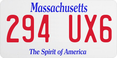 MA license plate 294UX6