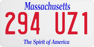 MA license plate 294UZ1