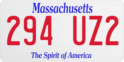 MA license plate 294UZ2