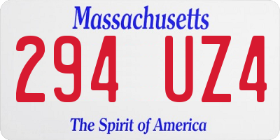 MA license plate 294UZ4
