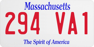 MA license plate 294VA1