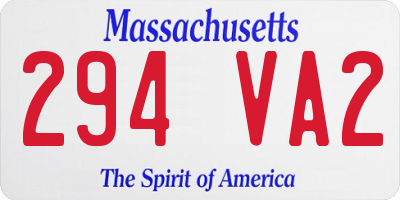 MA license plate 294VA2