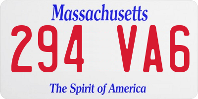 MA license plate 294VA6