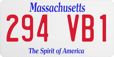 MA license plate 294VB1