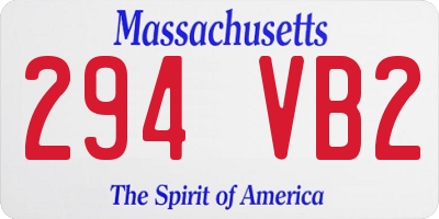 MA license plate 294VB2