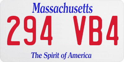 MA license plate 294VB4