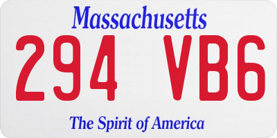 MA license plate 294VB6