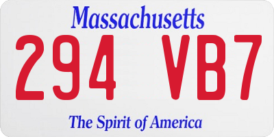 MA license plate 294VB7