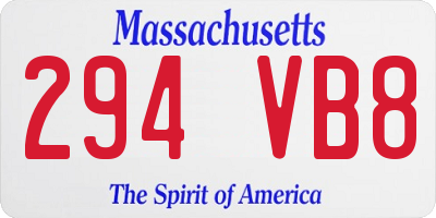 MA license plate 294VB8