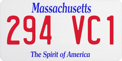 MA license plate 294VC1