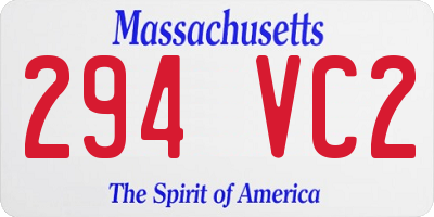 MA license plate 294VC2