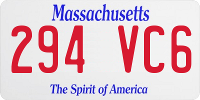 MA license plate 294VC6