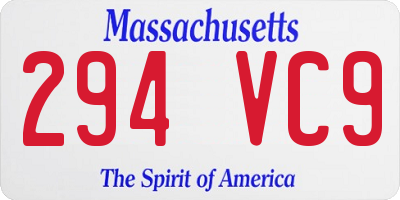 MA license plate 294VC9