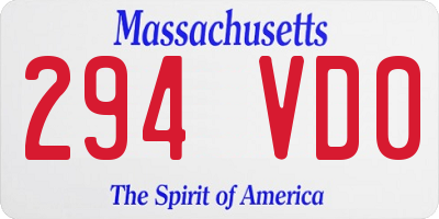 MA license plate 294VD0