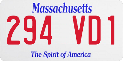 MA license plate 294VD1