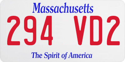 MA license plate 294VD2