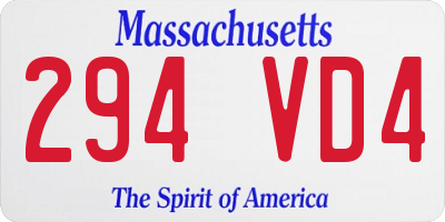 MA license plate 294VD4