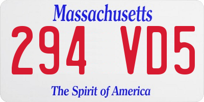 MA license plate 294VD5