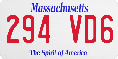 MA license plate 294VD6