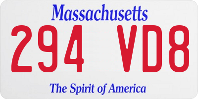 MA license plate 294VD8