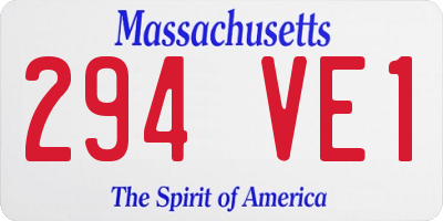 MA license plate 294VE1