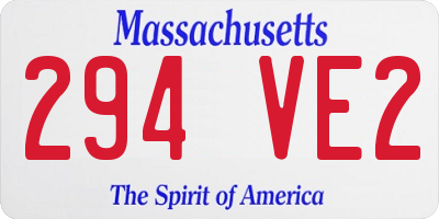 MA license plate 294VE2