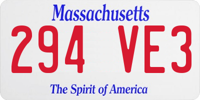 MA license plate 294VE3