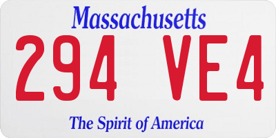 MA license plate 294VE4
