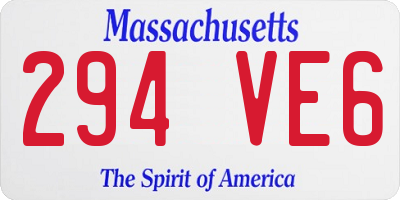 MA license plate 294VE6