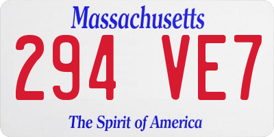 MA license plate 294VE7