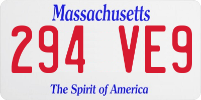 MA license plate 294VE9