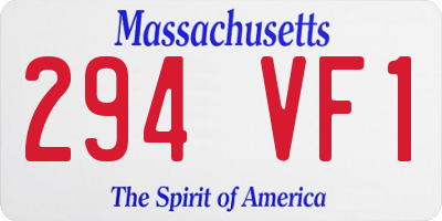 MA license plate 294VF1