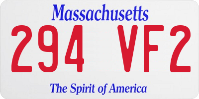 MA license plate 294VF2