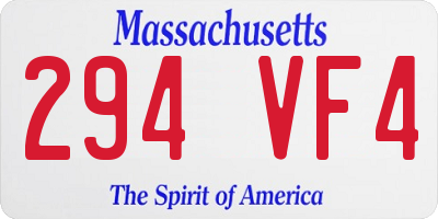 MA license plate 294VF4