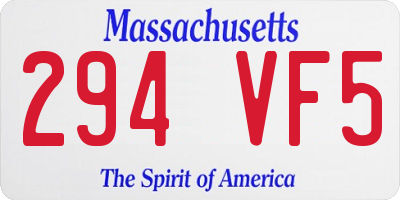 MA license plate 294VF5
