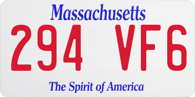 MA license plate 294VF6