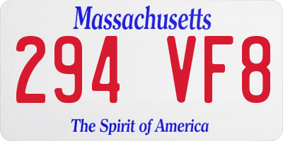 MA license plate 294VF8