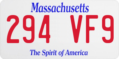 MA license plate 294VF9