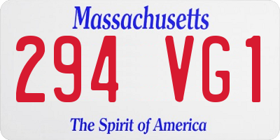 MA license plate 294VG1
