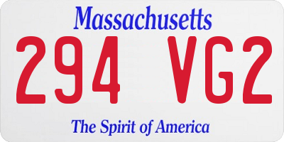 MA license plate 294VG2