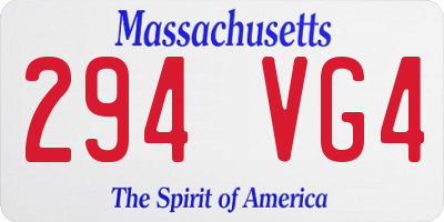 MA license plate 294VG4