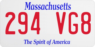 MA license plate 294VG8