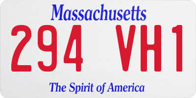 MA license plate 294VH1