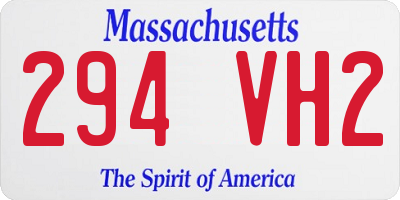 MA license plate 294VH2