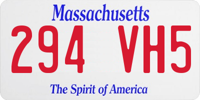 MA license plate 294VH5