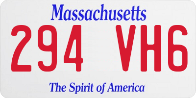 MA license plate 294VH6