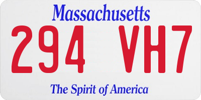 MA license plate 294VH7