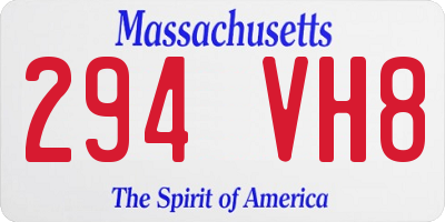 MA license plate 294VH8