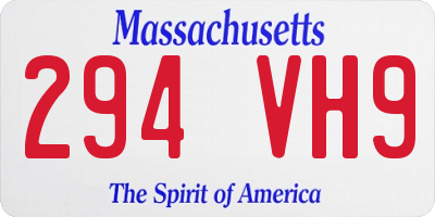 MA license plate 294VH9